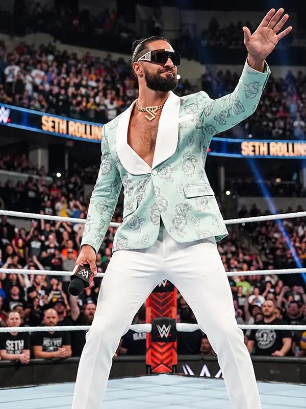 RAW Seth Rollins Floral Blazer Front View