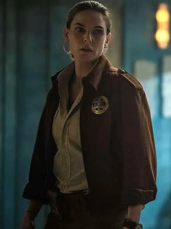 Rebecca Ferguson Silo S01 Brown Jacket Front View Rebecca Ferguson Silo S01 Brown Jacket Front View