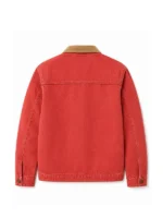 Ryan Gosling ComicCon Red Denim Jacket Closure View