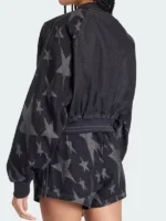 SST Denim Graphic Varsity Bomber Jacket Back View
