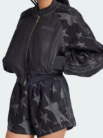 SST Denim Graphic Varsity Bomber Jacket View Look