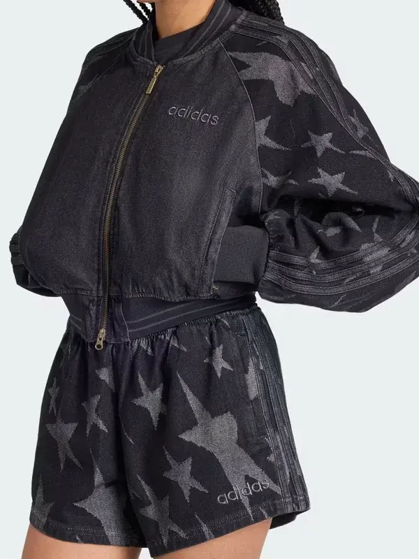 SST Denim Graphic Varsity Bomber Jacket View Look
