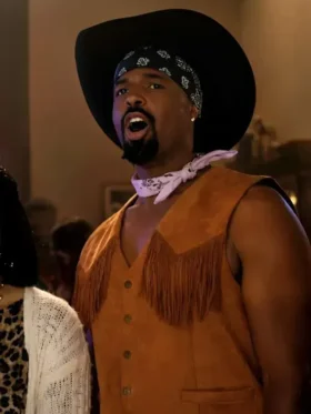 Scary Movie Shawn Wayans Brown Fringe Vest Side View