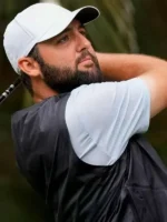 Scottie Scheffler RBC Heritage Black Vest Side Close-Up View