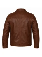 Simu Liu ComicCon Brown Leather Jacket Back View