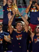 Spain World Cup Victory Parade Shirt showcasing premium cotton fabric, quality construction, and casual everyday styling
