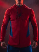 Spider Man Themed Zip-Up Hoodie Front View