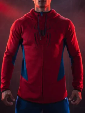 Spider Man Themed Zip-Up Hoodie Front View