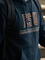 Close-up of Spider Man Tom Holland Brand New Day Hoodie highlighting fabric texture, stitching, and graphic details