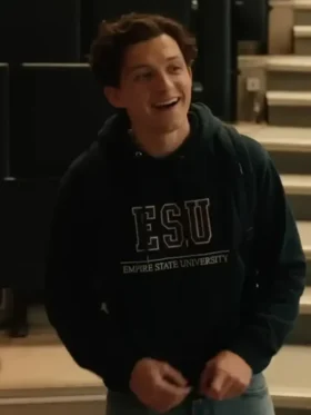 Spider Man Tom Holland Brand New Day Hoodie featuring superhero-inspired graphics, soft fabric, and casual streetwear style