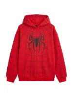 Front look of Spiderman Zendaya And Tom Holland Hoodie featuring a relaxed fit and bold Spider-Man-inspired design
