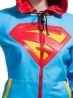 Supergirl Leather Hooded Jacket close-Up View