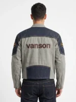 Supreme Vanson Leather Cotton Denim Jacket Back Look