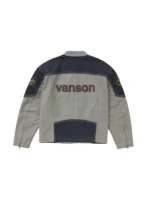 Supreme Vanson Leather Cotton Denim Jacket Back View