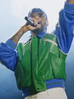 Swizz Beatz World Peace Leather Jacket featuring bold graphic details, a structured fit, and statement celebrity styling