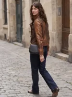 Back view of The Bride Premiere Mia Regan Leather Jacket showcasing clean rear detailing, premium leather, and quality craftsmanship