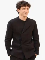 Front view of The Odyssey New York Tom Holland Blazer featuring clean front detailing, premium fabric, and a tailored fit