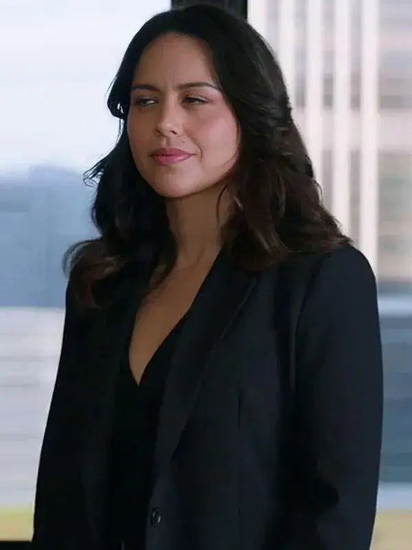 The Rookie S08 Angela Lopez Black Blazer Close-Up View