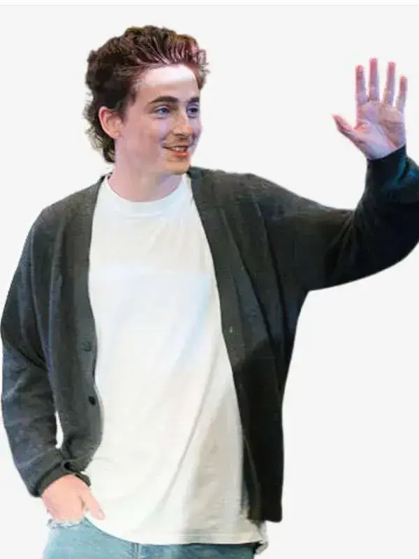 Timothée Chalamet Dune Part 03 Cardigan Front View Timothée Chalamet Dune Part 03 Cardigan Front View