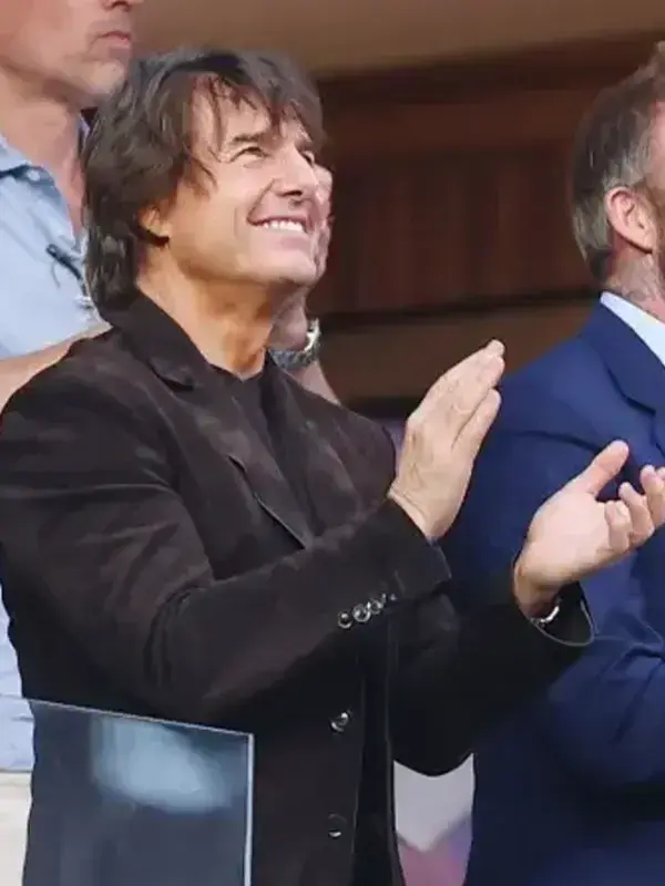 Side view of Tom Cruise Los Angeles World Cup Blazer showing a streamlined silhouette, tailored fit, and premium construction