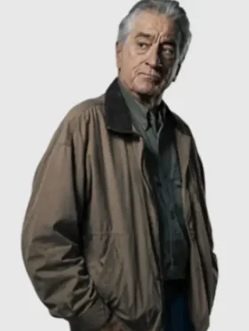 Side view of Whisper Man Robert De Niro Cotton Jacket featuring a tailored profile, clean lines, and comfortable cotton fabric