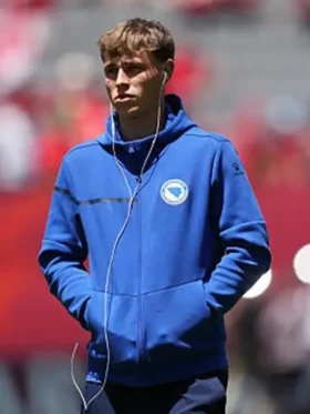 Front view of World Cup 2026 Bosnia Herzegovina Hoodie featuring clean front detailing, soft fleece fabric, and a relaxed fit