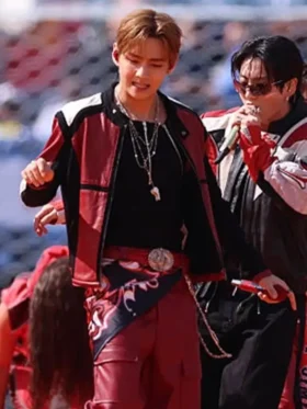 Front view of World Cup 2026 Final Halftime BTS V Jacket featuring clean front detailing, premium construction, and a structured fit