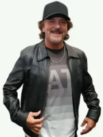 Front view of World Cup Eddie Vedder Leather Jacket featuring clean front detailing, premium leather, and a tailored fit