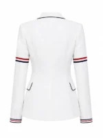 Back view of World Cup Jennifer Hudson Thom Browne Blazer featuring a clean rear profile, tailored shape, and refined finish