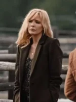Yellowstone S04 Beth Dutton Wool Coat Close-Up View