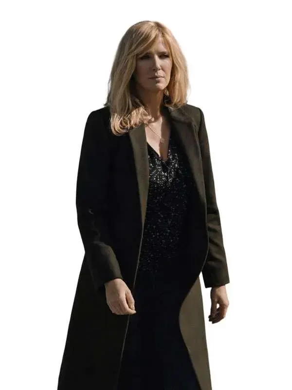 Yellowstone S04 Beth Dutton Wool Coat Front View Yellowstone S04 Beth Dutton Wool Coat Front View
