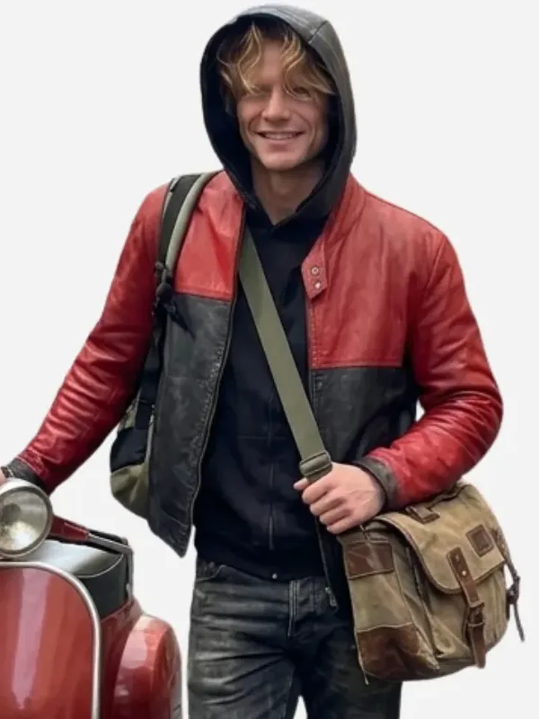 Clayface Tom Rhys Harries Leather Jacket Front Look Clayface Tom Rhys Harries Leather Jacket Front Look
