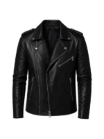 Ghost Rider Ryan Gosling Black Leather Jacket Front Look