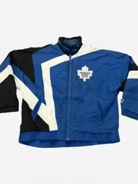 Hailey Bieber Toronto Maple Leafs Jacket Front View
