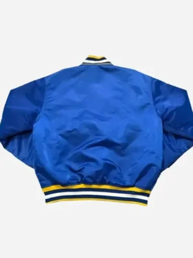 Indiana Pacers 90’s Blue Bomber Jacket Back View