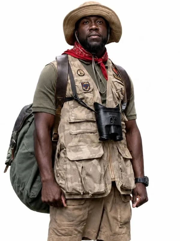 Jumanji Open World Kevin Hart Safari Vest Front Look Jumanji Open World Kevin Hart Safari Vest Front Look