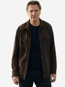 Liam Neeson The Mongoose Suede Jacket Front View