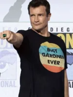 Nathan Fillion Comic-Con Black T-Shirt Close-Up View