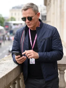 No Time To Die Daniel Craig Blue Jacket Front Look