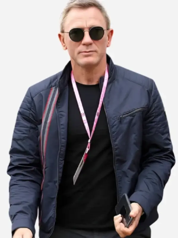 No Time To Die Daniel Craig Blue Jacket Front View No Time To Die Daniel Craig Blue Jacket Front View