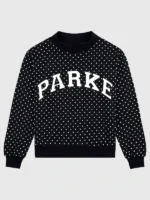 Parke Polka Dot Varsity Mockneck Sweatshirt