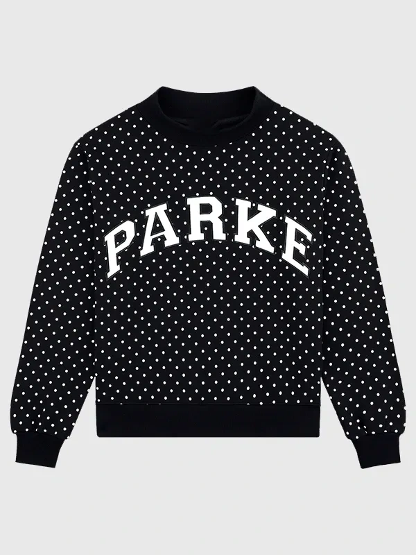 Parke Polka Dot Varsity Mockneck Sweatshirt Parke Polka Dot Varsity Mockneck Sweatshirt