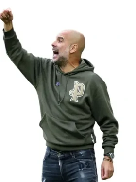 Pep Guardiola Green Hoodie Front View