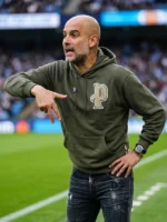 Pep Guardiola Green Hoodie Side View