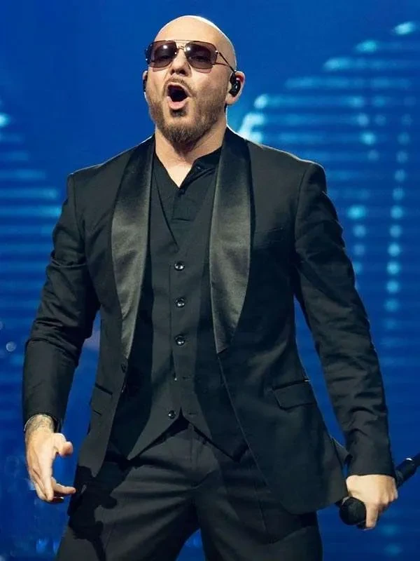 Pitbull I’m Back Tour 2026 Black Blazer Front View Pitbull I’m Back Tour 2026 Black Blazer Front View