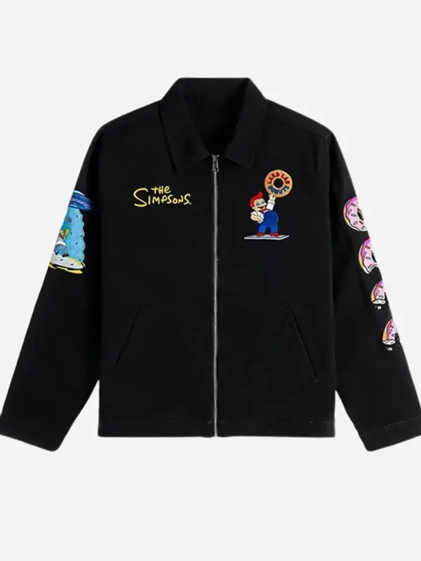 The Simpsons x Shoe Palace Donuts Jacket Front View The Simpsons x Shoe Palace Donuts Jacket Front View