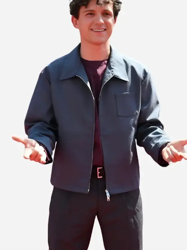 Tom Holland Spider-Man London Photocall Jacket Front View Tom Holland Spider-Man London Photocall Jacket Front View