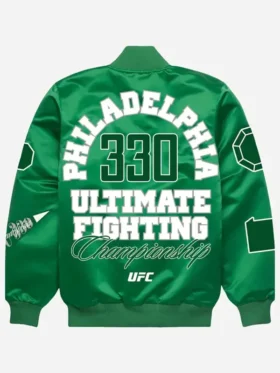 UFC 330 Philadelphia Satin Bomber Jacket Back View