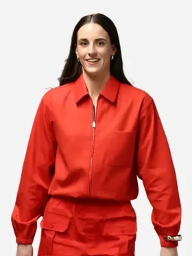WNBA All-Star Game Caitlin Clark Cotton Red Jacket Front View